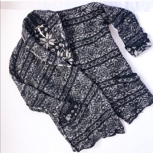 Free People Wool Button Up Sweater